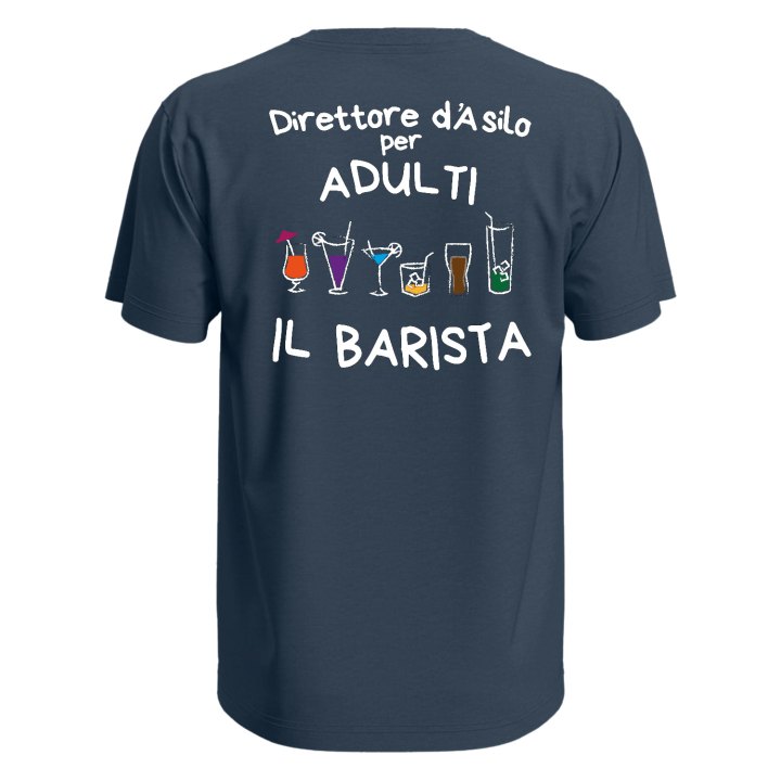 T-shirt maglia mezza manica con stampa ASILO PER ADULTI bar vineria birreria lavoro idea regalo uomo donna