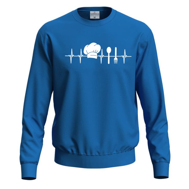Felpa unisex cuoco con stampa "Battito da cuoco" idea regalo uomo donna ristorante chef