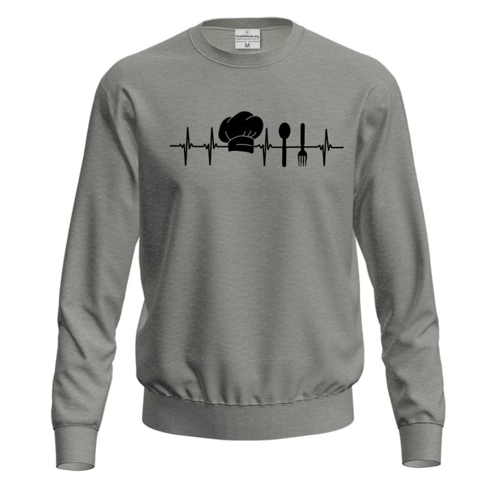 Felpa unisex cuoco con stampa "Battito da cuoco" idea regalo uomo donna ristorante chef