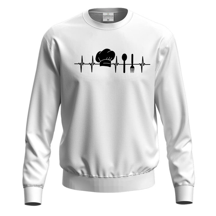 Felpa unisex cuoco con stampa "Battito da cuoco" idea regalo uomo donna ristorante chef