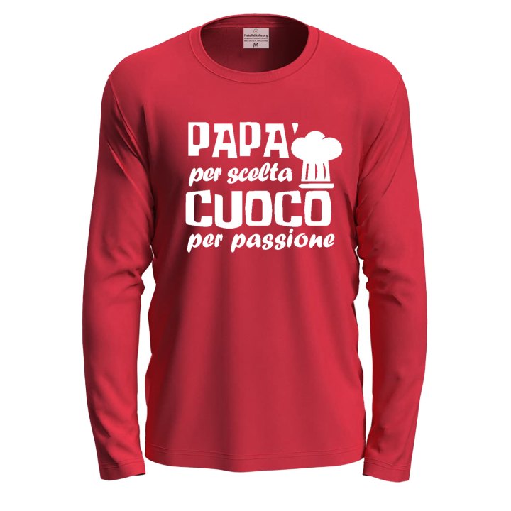 T-shirt maglia a manica lunga lavoro chef Papa' Cucina idea regalo festa papa'