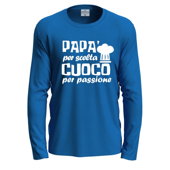 T-shirt maglia a manica lunga lavoro chef Papa' Cucina idea regalo festa papa'