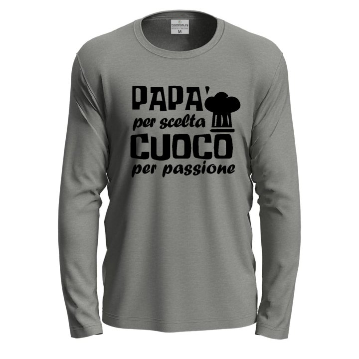 T-shirt maglia a manica lunga lavoro chef Papa' Cucina idea regalo festa papa'