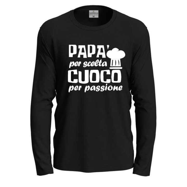 T-shirt maglia a manica lunga lavoro chef Papa' Cucina idea regalo festa papa'