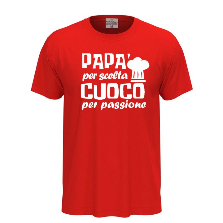 T-shirt classica mezza manica con stampa DTF Papa' Cucina festa del papa' chef cuoco maglia