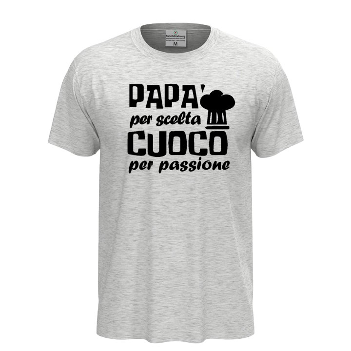 T-shirt classica mezza manica con stampa DTF Papa' Cucina festa del papa' chef cuoco maglia