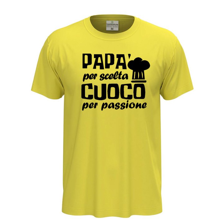 T-shirt classica mezza manica con stampa DTF Papa' Cucina festa del papa' chef cuoco maglia
