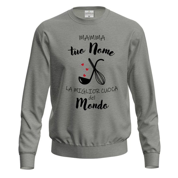Felpa maglia Unisex Personalizzabile "Mamma la Miglior Cuoca" Idea Regalo festa della mamma gadget