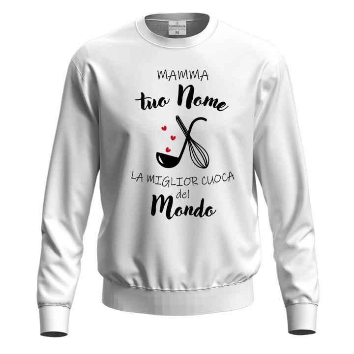 Felpa maglia Unisex Personalizzabile "Mamma la Miglior Cuoca" Idea Regalo festa della mamma gadget