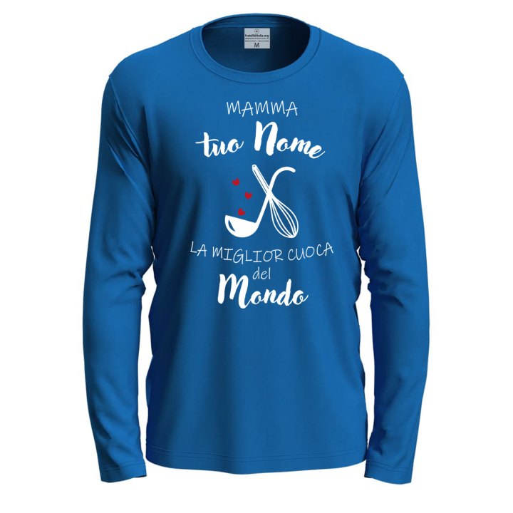 T-shirt a Manica Lunga Personalizzabile "Mamma la Miglior Cuoca" con Stampa DTF  Idea Regalo festa della mamma
