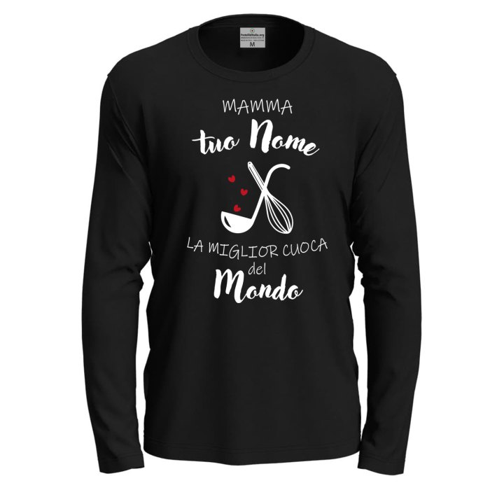 T-shirt a Manica Lunga Personalizzabile "Mamma la Miglior Cuoca" con Stampa DTF  Idea Regalo festa della mamma