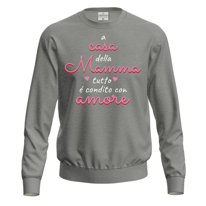 Felpa maglia stampa DTF condito con amore regalo festa della mamma