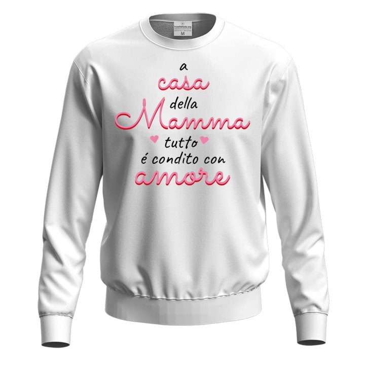 Felpa maglia stampa DTF condito con amore regalo festa della mamma