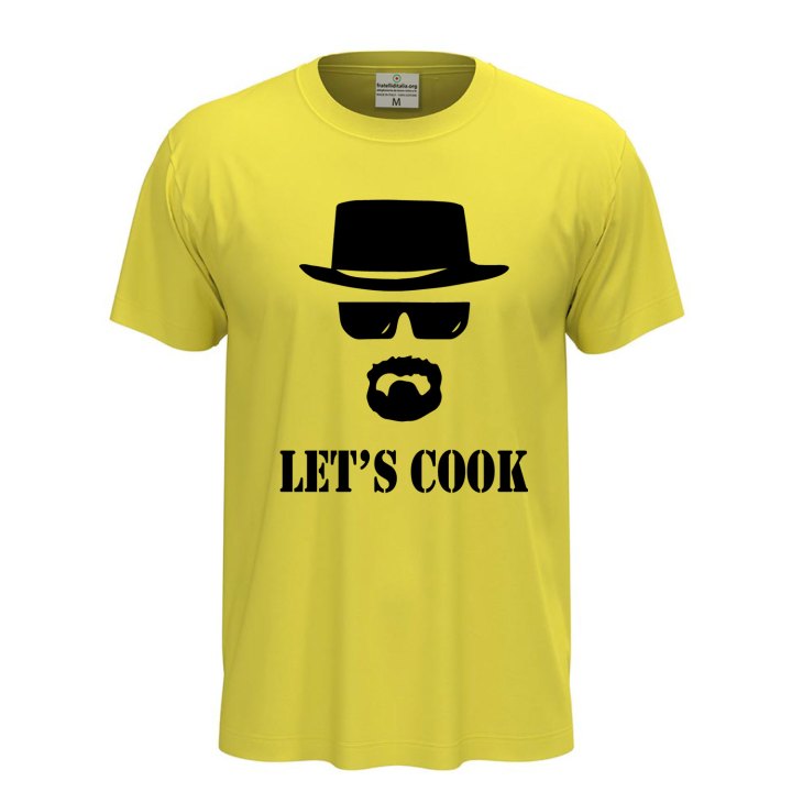 T-shirt classica a manica corta con stampa DTF "LET'S COOK" cuoco bar regalo chef divertente