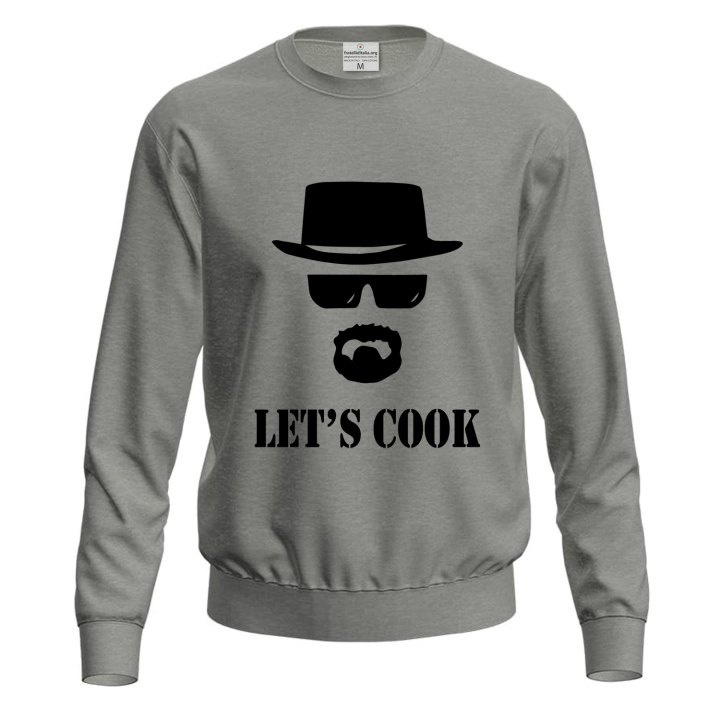 Felpa unisex con stampa DTF "LET'S COOK"  Regalo simpatico chef cucina ristorazione bar