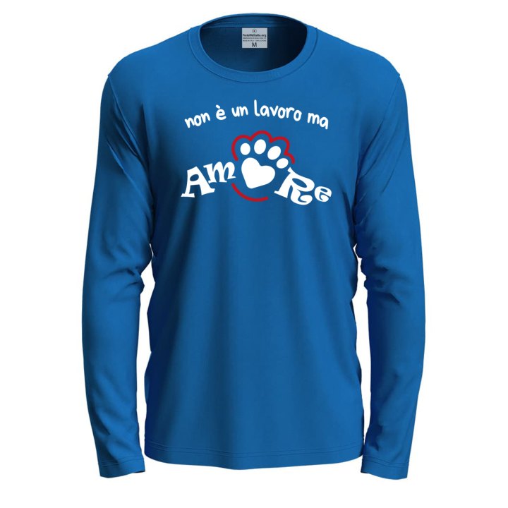 T-shirt a manica lunga con stampa DTF NON E' UN LAVORO MA AMORE per toelettatori o veterinari