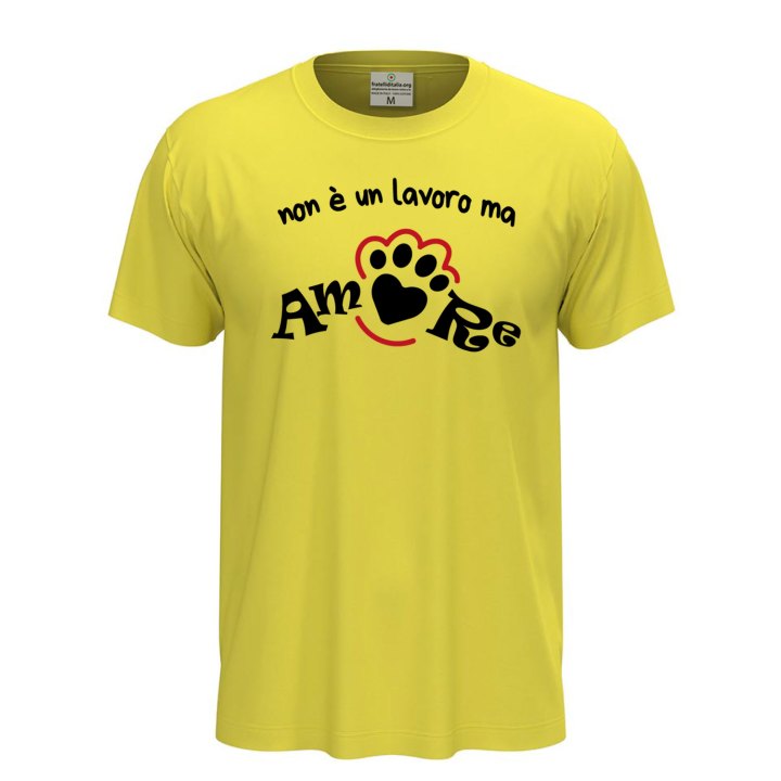 T-shirt classica a manica corta con stampa NON E' UN LAVORO MA AMORE toelettatori veterinari idea regalo