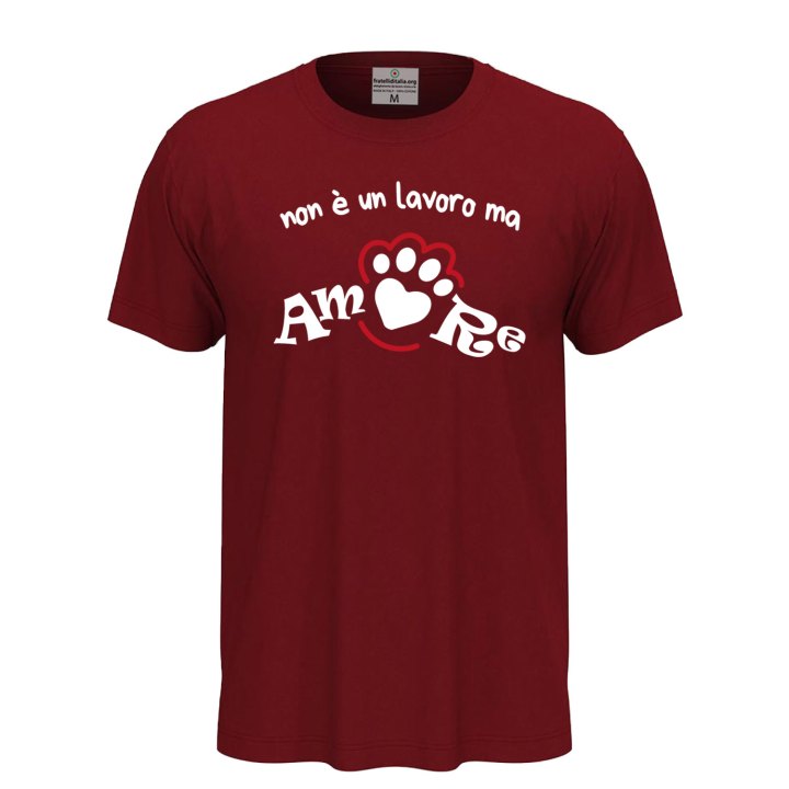T-shirt classica a manica corta con stampa NON E' UN LAVORO MA AMORE toelettatori veterinari idea regalo