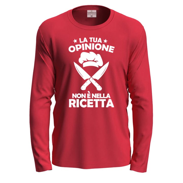 T-shirt con stampa DTF "LA TUA OPINIONE NON è NELLA RICETTA" - un'idea regalo divertente e originale