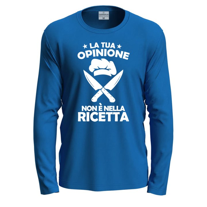 T-shirt con stampa DTF "LA TUA OPINIONE NON è NELLA RICETTA" - un'idea regalo divertente e originale