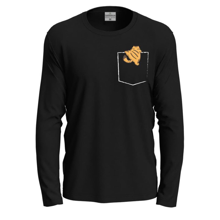 T-shirt a manica lunga con stampa "GATTO NEL TASCHINO" per toelettatori veterinari personalizzabile dogsitter gatti