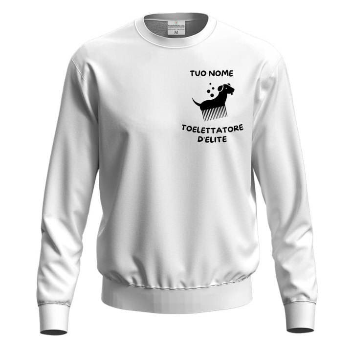 Felpa maglia stampa DTF "toelettatore d'elite" lavoro toelettatura cani gatti animali moda