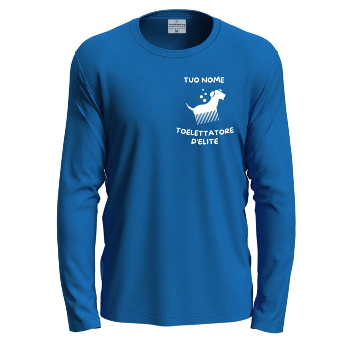 T-shirt a manica lunga con stampa DTF toelettatore  per toelettatori o veterinari  personalizzabile con nome