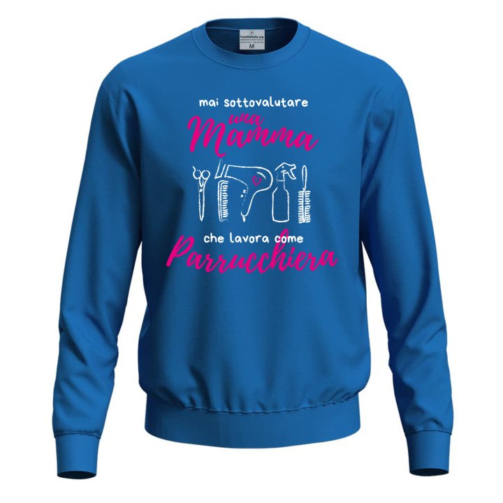 Felpa maglia stampa  "Mamma parrucchiera" festa della mamma parrucchiera capelli coiffeur regalo
