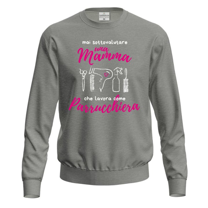 Felpa maglia stampa  "Mamma parrucchiera" festa della mamma parrucchiera capelli coiffeur regalo