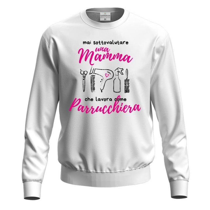 Felpa maglia stampa  "Mamma parrucchiera" festa della mamma parrucchiera capelli coiffeur regalo