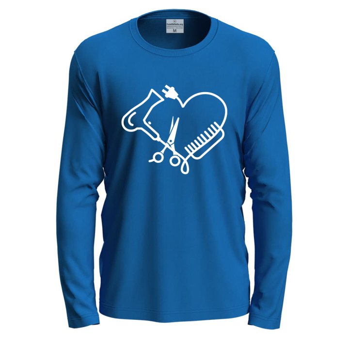 T-Shirt a Manica Lunga Parrucchiere "Hair Stylist" per Barbieri  Parrucchieri pettine phon Hairstylist