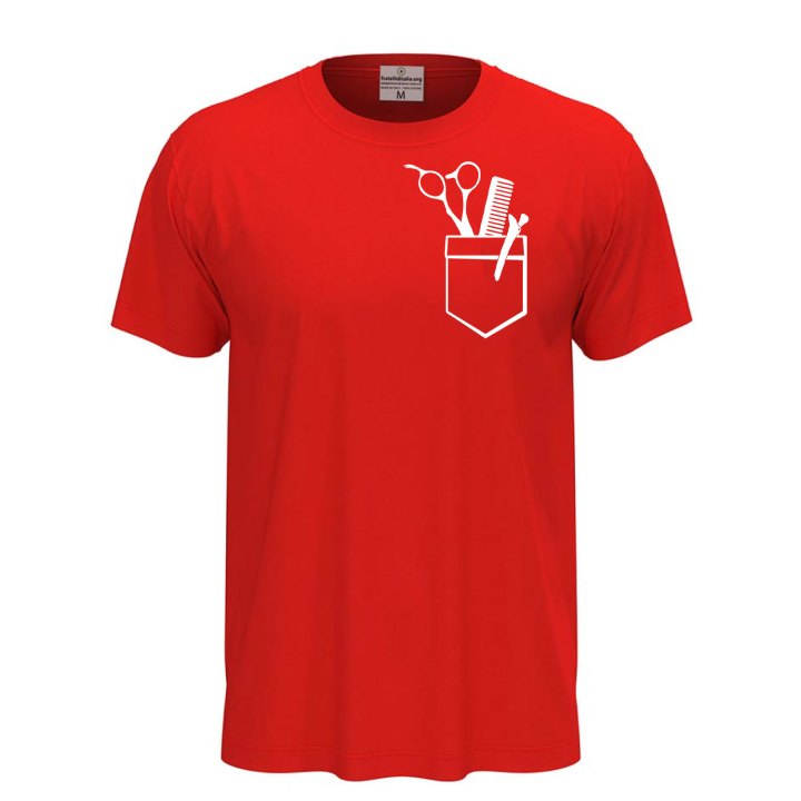 T-shirt classica unisex a manica corta con stampa DTF di qualita' con stampa DTF idea regalo per barbieri e parrucchieri  Personalizzabili con nome o logo