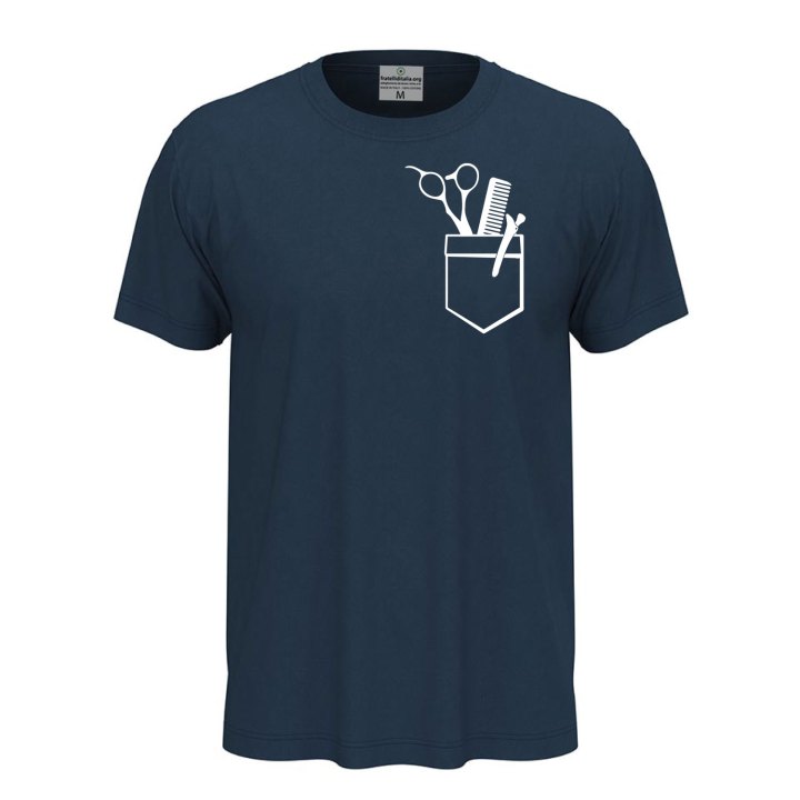 T-shirt classica unisex a manica corta con stampa DTF di qualita' con stampa DTF idea regalo per barbieri e parrucchieri  Personalizzabili con nome o logo