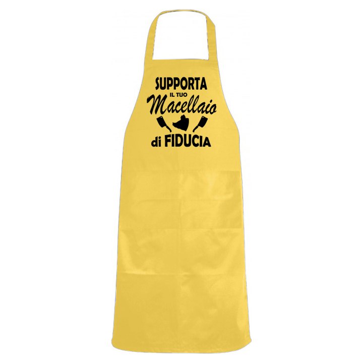 Grembiule da cucina con stampa DTF "SUPPORTA IL TUO MACELLAIO" Un'idea regalo originale e divertente per macellai.