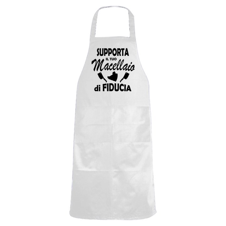 Grembiule da cucina con stampa DTF "SUPPORTA IL TUO MACELLAIO" Un'idea regalo originale e divertente per macellai.