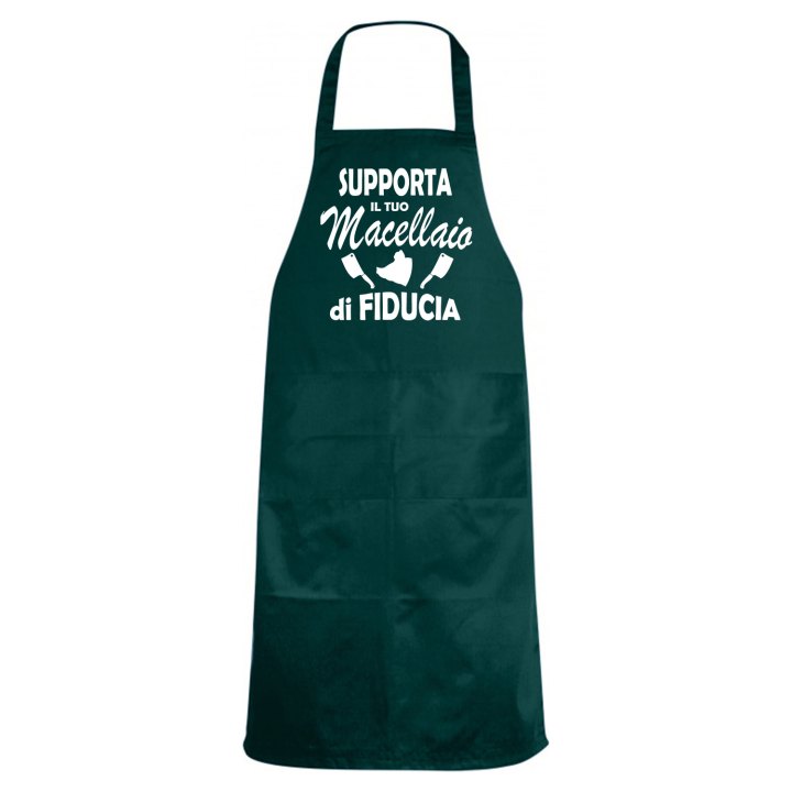 Grembiule da cucina con stampa DTF "SUPPORTA IL TUO MACELLAIO" Un'idea regalo originale e divertente per macellai.