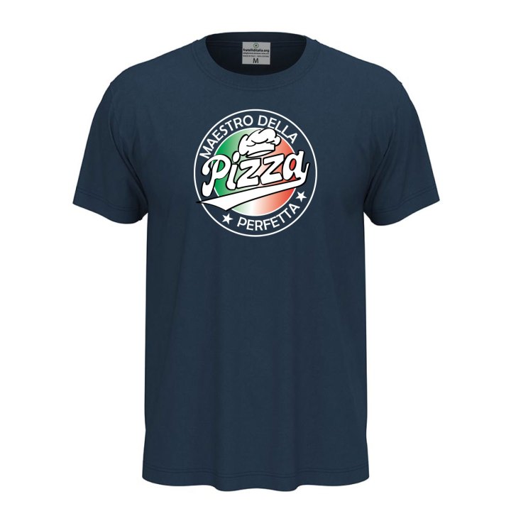 T-shirt classica unisex a manica corta con stampa DTF "MAESTRO DELLA PIZZA", per pizzaioli, cuochi e amanti della pizza