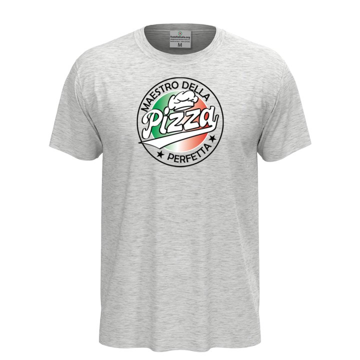 T-shirt classica unisex a manica corta con stampa DTF "MAESTRO DELLA PIZZA", per pizzaioli, cuochi e amanti della pizza
