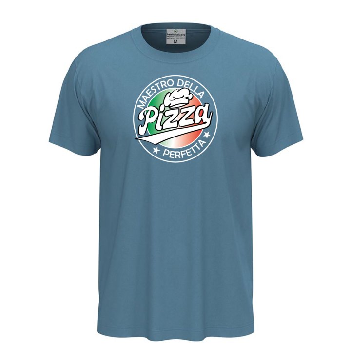 T-shirt classica unisex a manica corta con stampa DTF "MAESTRO DELLA PIZZA", per pizzaioli, cuochi e amanti della pizza