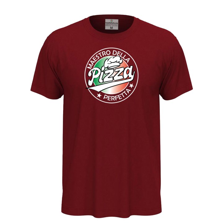 T-shirt classica unisex a manica corta con stampa DTF "MAESTRO DELLA PIZZA", per pizzaioli, cuochi e amanti della pizza