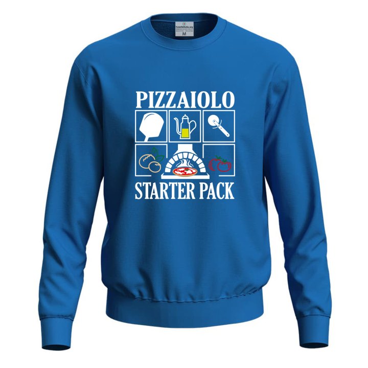 Felpa maglia con stampa digitale DTF "PIZZAIOLO STARTER PACK", per pizzaioli, chef  lavoro pizza