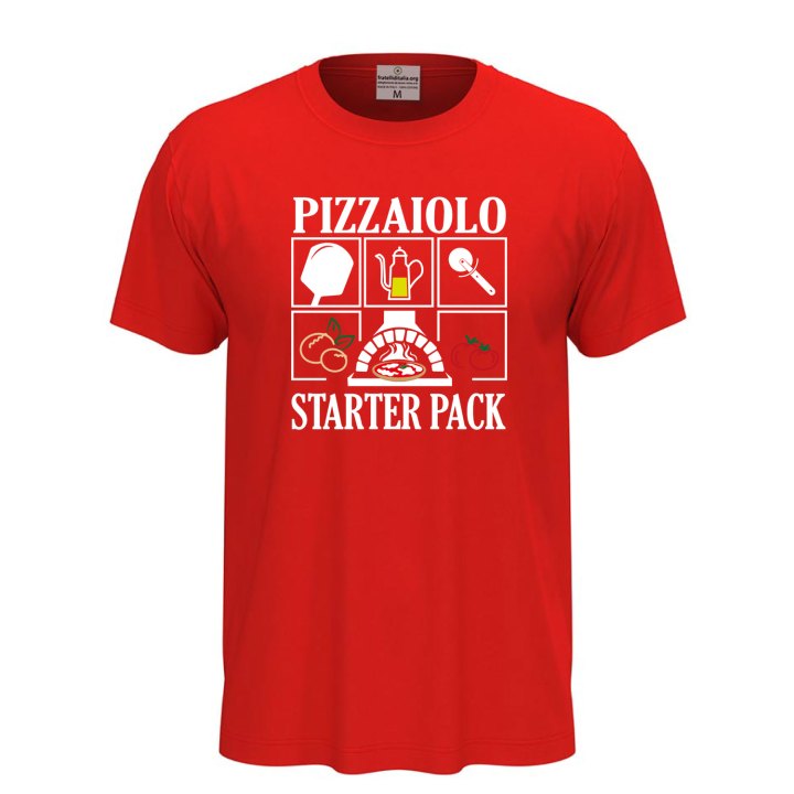 T-shirt classica unisex a manica corta con stampa, per pizzaioli, cuochi e amanti della pizza divertente