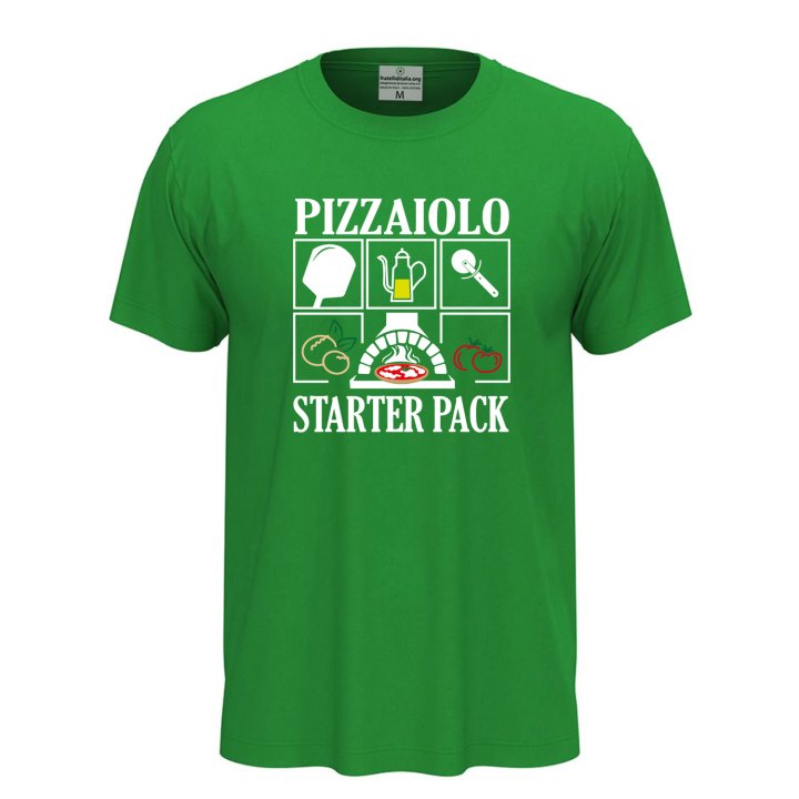 T-shirt classica unisex a manica corta con stampa, per pizzaioli, cuochi e amanti della pizza divertente