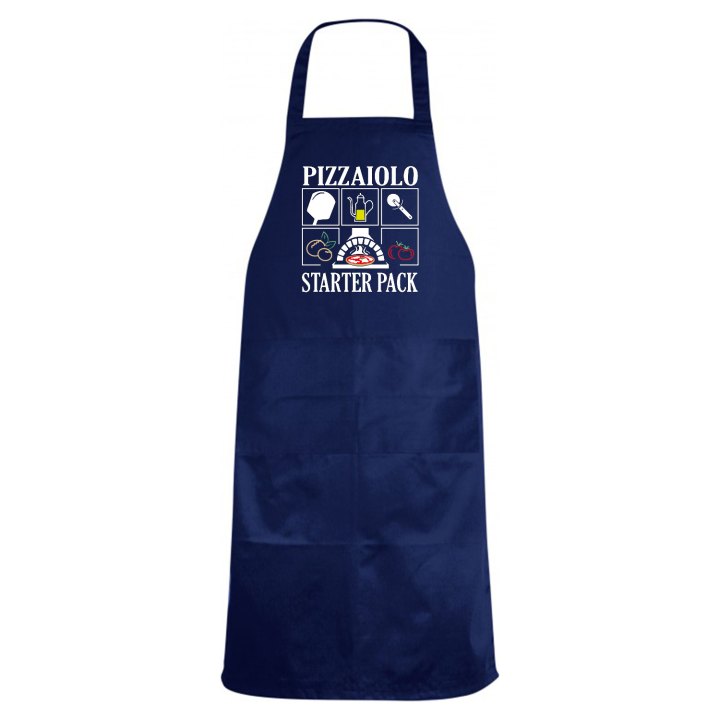 Grembiule da cucina con stampa DTF "PIZZAIOLO STARTER PACK", per pizzaioli, cuochi chef pizzerie