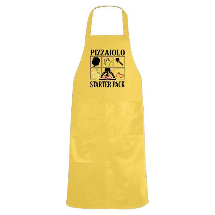Grembiule da cucina con stampa DTF "PIZZAIOLO STARTER PACK", per pizzaioli, cuochi chef pizzerie