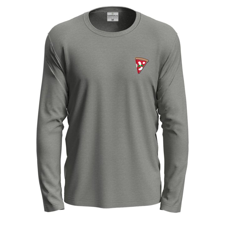 T-shirt maglia a manica lunga con stampa DTF "FETTA DI PIZZA", idea divertente abiti pizza