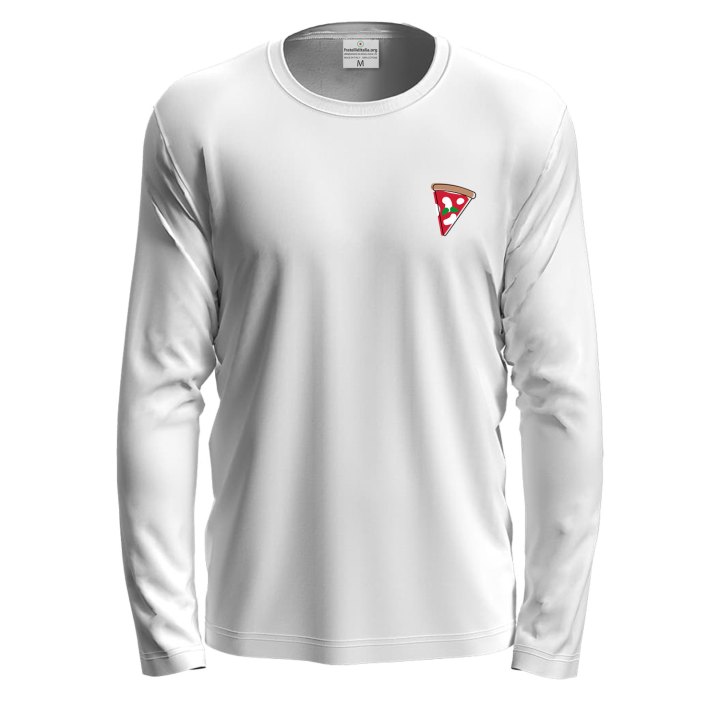 T-shirt maglia a manica lunga con stampa DTF "FETTA DI PIZZA", idea divertente abiti pizza