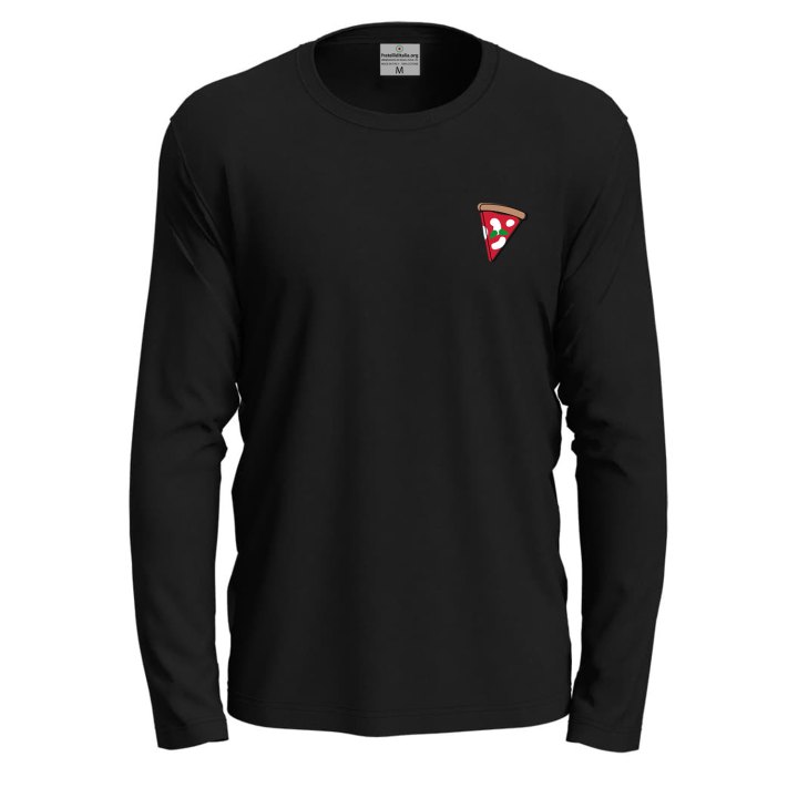 T-shirt maglia a manica lunga con stampa DTF "FETTA DI PIZZA", idea divertente abiti pizza