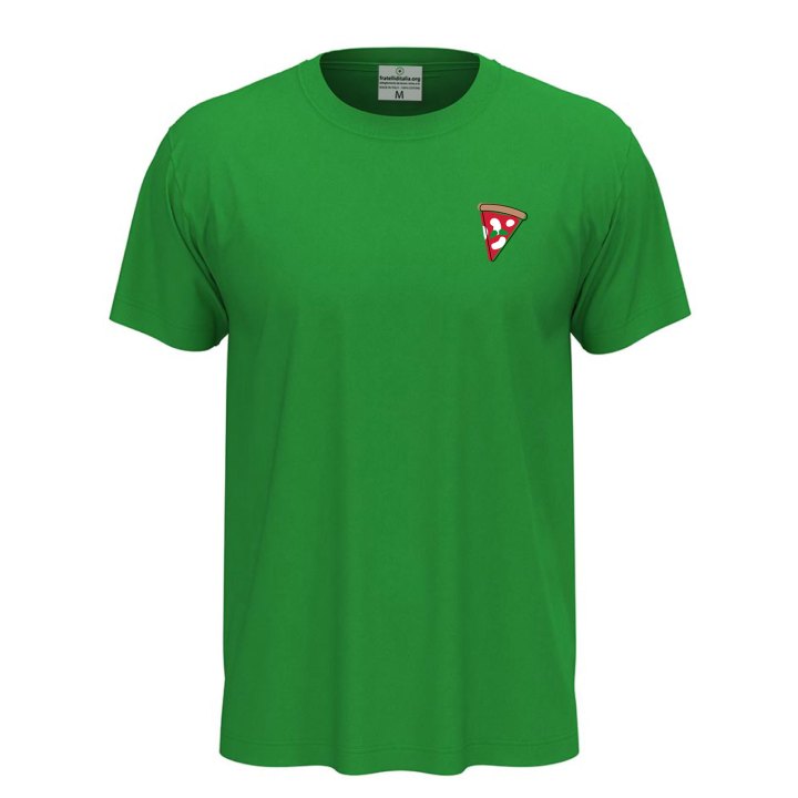 T-shirt classica unisex a manica corta con stampa DTF "FETTA DI PIZZA", abiti lavoro pizza pizzaiolo pizzeria