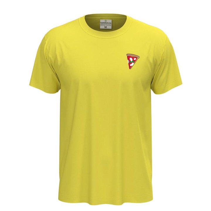 T-shirt classica unisex a manica corta con stampa DTF "FETTA DI PIZZA", abiti lavoro pizza pizzaiolo pizzeria
